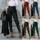 Fashion Slim-fitting Leather Trousers Women Waist-cinching Zipper Design Pants With Pockets - EX-STOCK CANADA