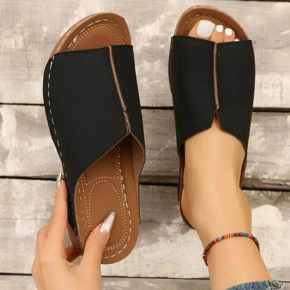 Fashion Solid Wedges Sandals Summer Casual Peep-toe Slippers Outdoor Thick Sole Heightening Slides Shoes Women - EX-STOCK Canada