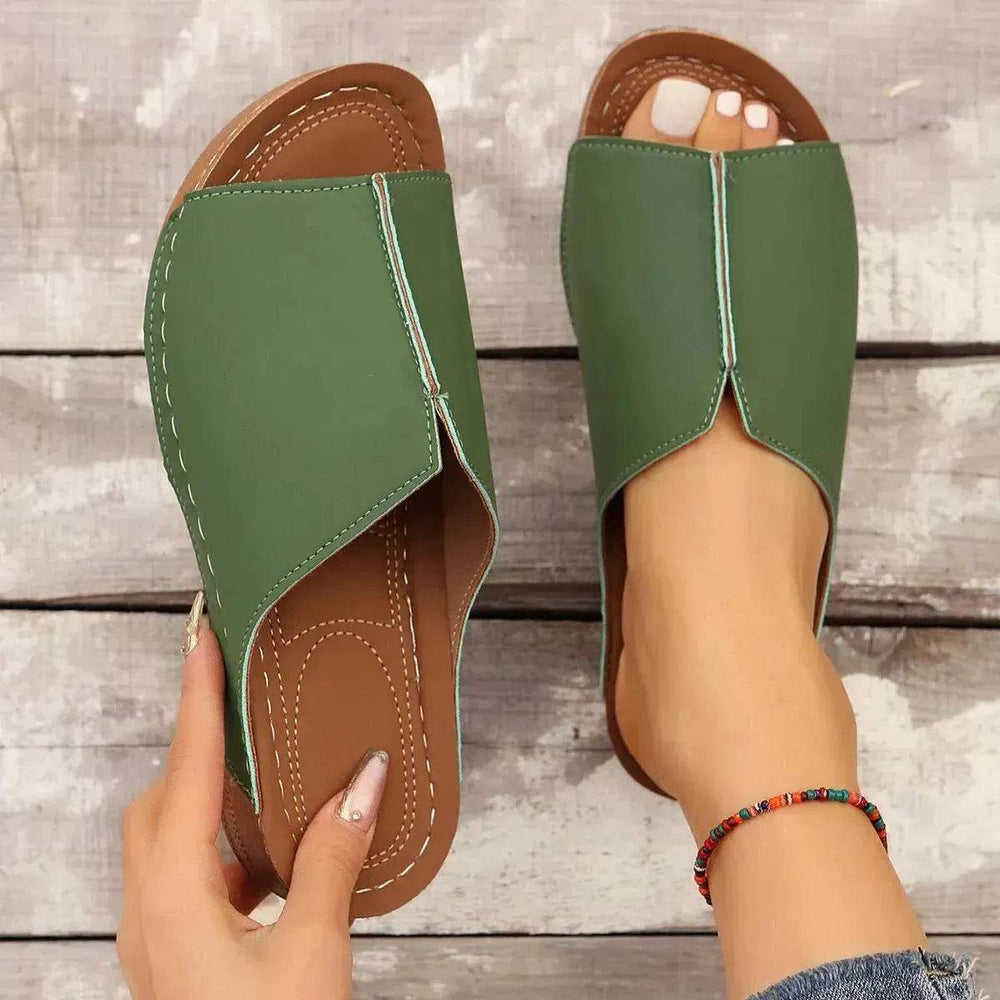 Fashion Solid Wedges Sandals Summer Casual Peep-toe Slippers Outdoor Thick Sole Heightening Slides Shoes Women - EX-STOCK Canada