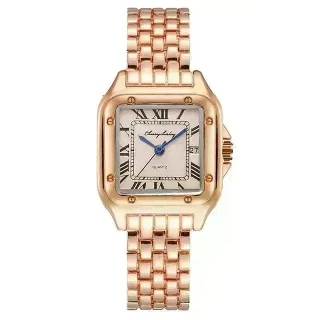 Fashion Stainless Steel Square Simple Design Couple Quartz Watch - EX-STOCK CANADA