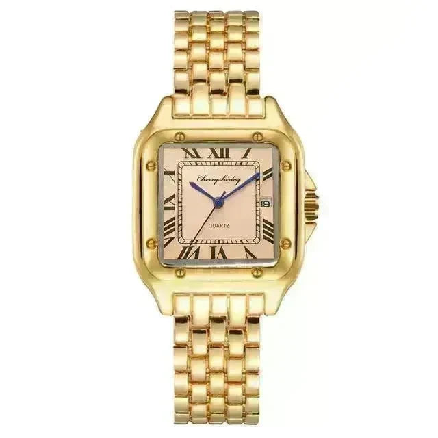 Fashion Stainless Steel Square Simple Design Couple Quartz Watch - EX-STOCK CANADA