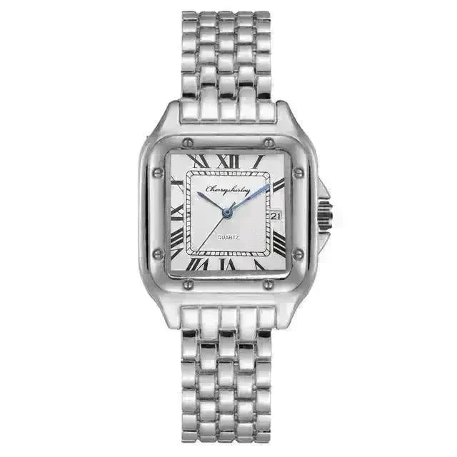 Fashion Stainless Steel Square Simple Design Couple Quartz Watch - EX-STOCK CANADA