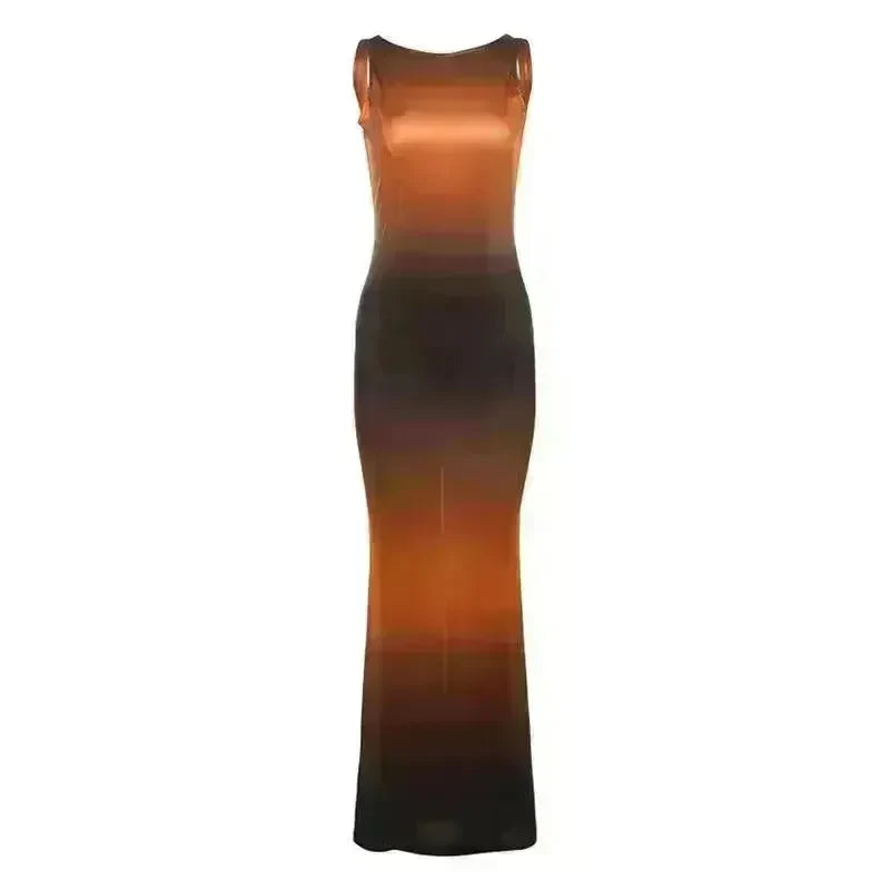 Fashion Trend Multicolor Printed Pullover High Waist Dress - EX-STOCK CANADA