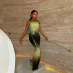 Fashion Trend Multicolor Printed Pullover High Waist Dress - EX-STOCK CANADA