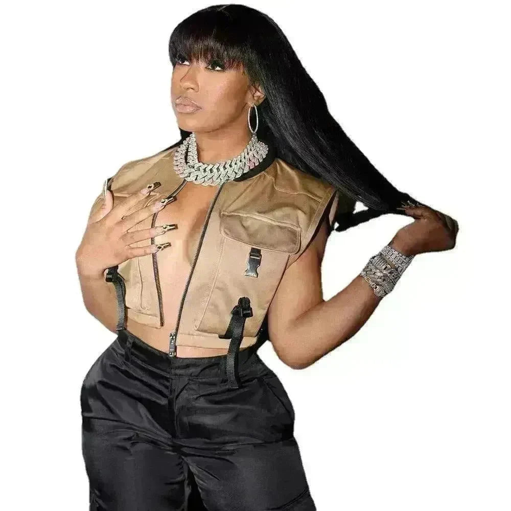 Fashion Trend Women Workwear Vest Top - EX-STOCK CANADA