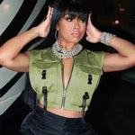 Fashion Trend Women Workwear Vest Top - EX-STOCK CANADA