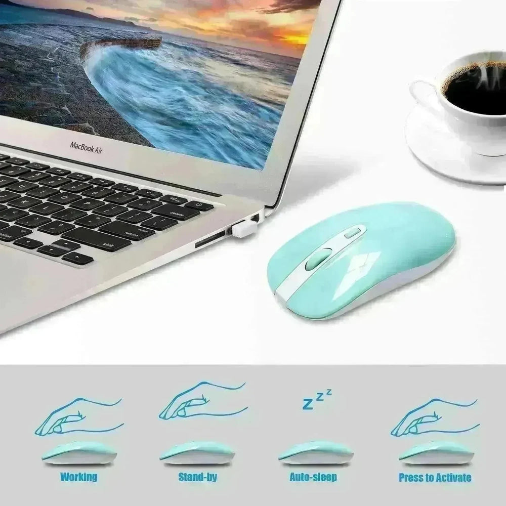 fashion wireless keyboard mouse set 2.4G thin desktop laptop accessories - EX-STOCK CANADA