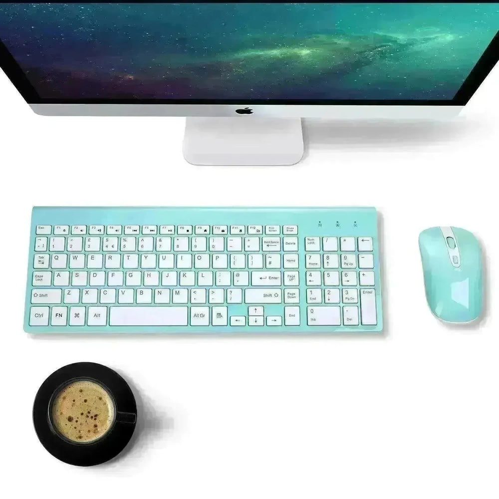 fashion wireless keyboard mouse set 2.4G thin desktop laptop accessories - EX-STOCK CANADA