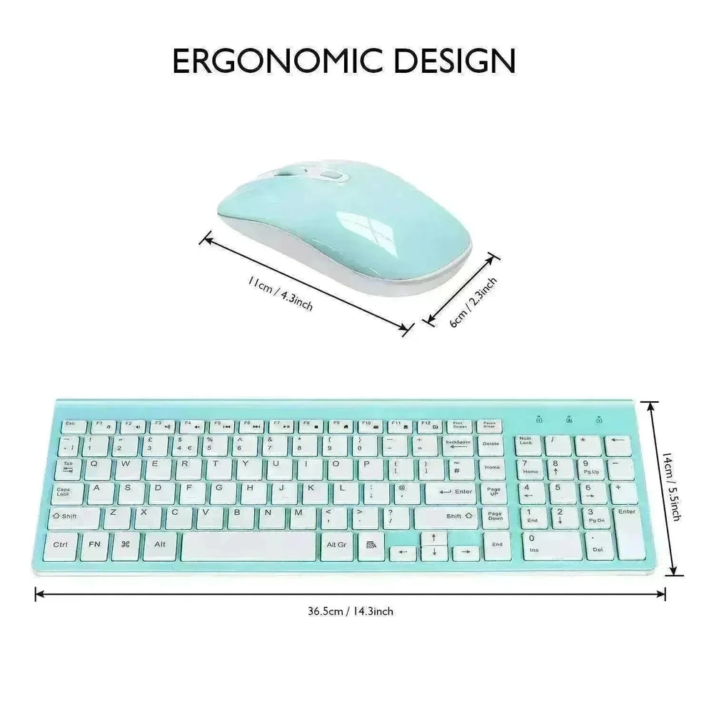 fashion wireless keyboard mouse set 2.4G thin desktop laptop accessories - EX-STOCK CANADA