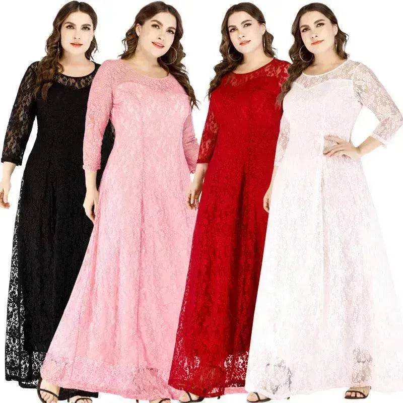Fashionable Long sleeve Lace maxi Dress for Arab Dubai Turkey Middle Eastern Women - EX-STOCK Canada