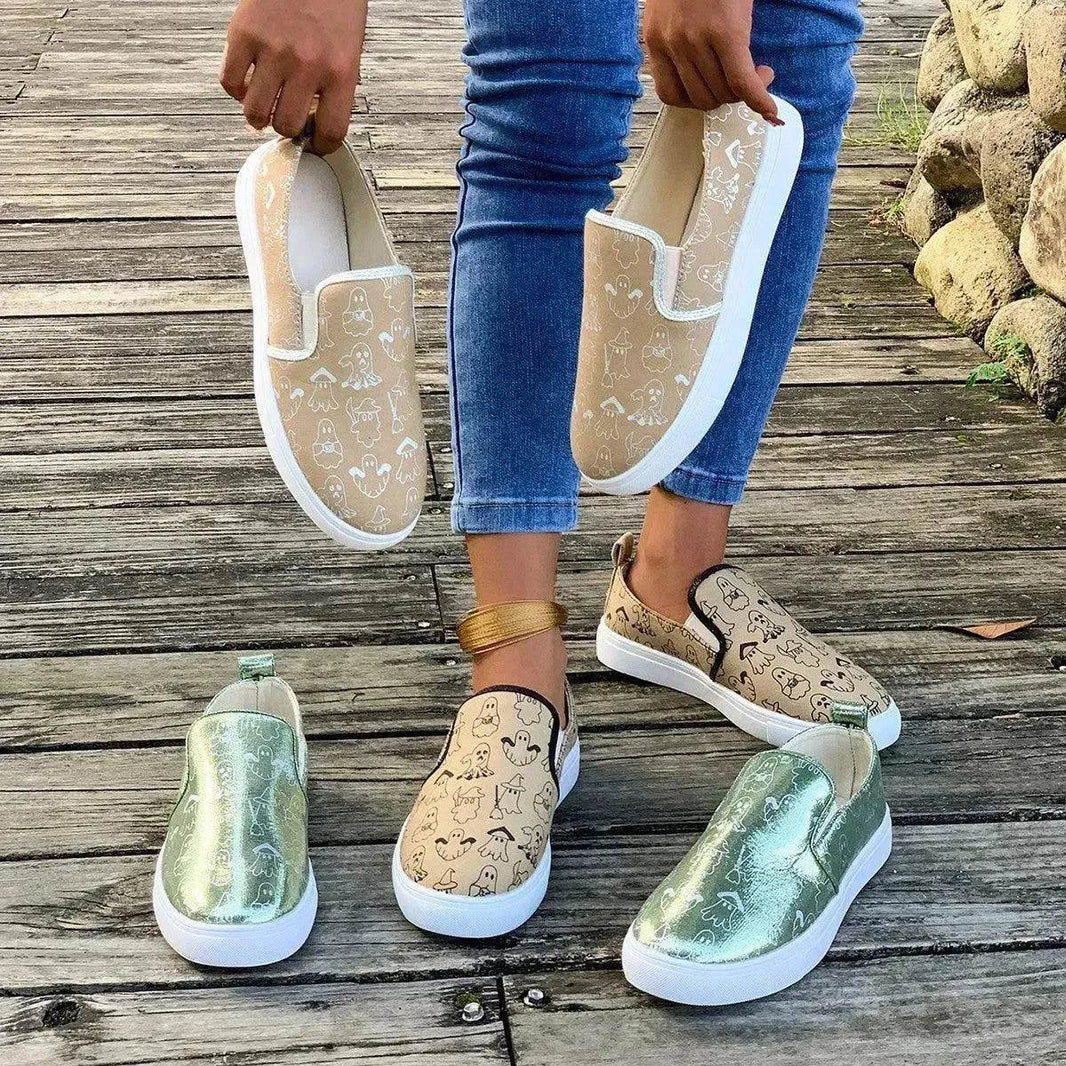 Fashionable Round Toe Casual Women's Sports Breathable Non-slip loafers Shoes for Women cover shoe - EX-STOCK Canada