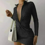 Fashionable Sexy New L-neck Twisted Sexy Tight-fitting Dress - EX-STOCK CANADA