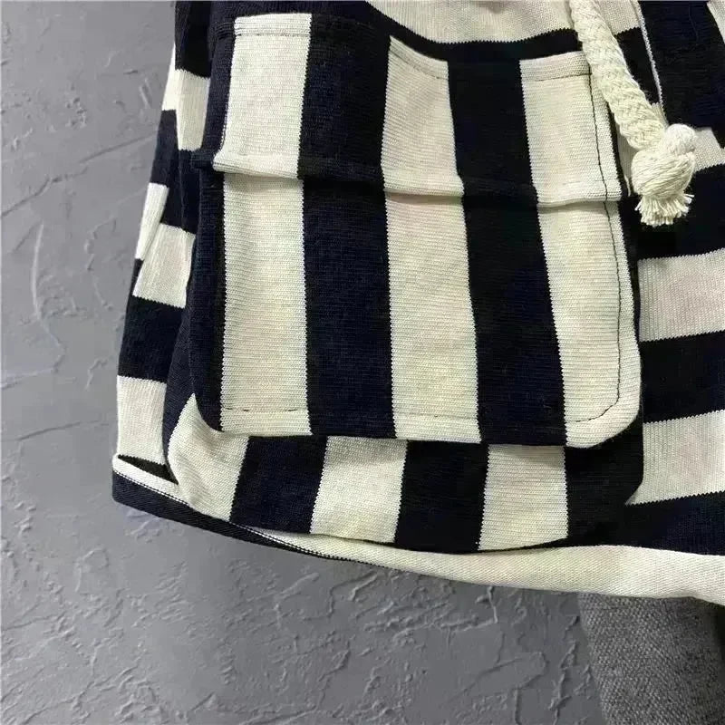 Striped Casual Cargo Shorts Women Hot Pants - EX-STOCK CANADA