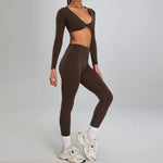 European And American High-intensity Sports Suit Outdoor Running Nude Feel Workout Clothes Slimming High Waist - EX-STOCK CANADA