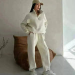 Y2K Winter Jogging Women Two Piece Set Female Zipper Coat Casual Pants Tracksuit Autumn Jacket Fashion Contrast Sport Wear Set - EX-STOCK CANADA