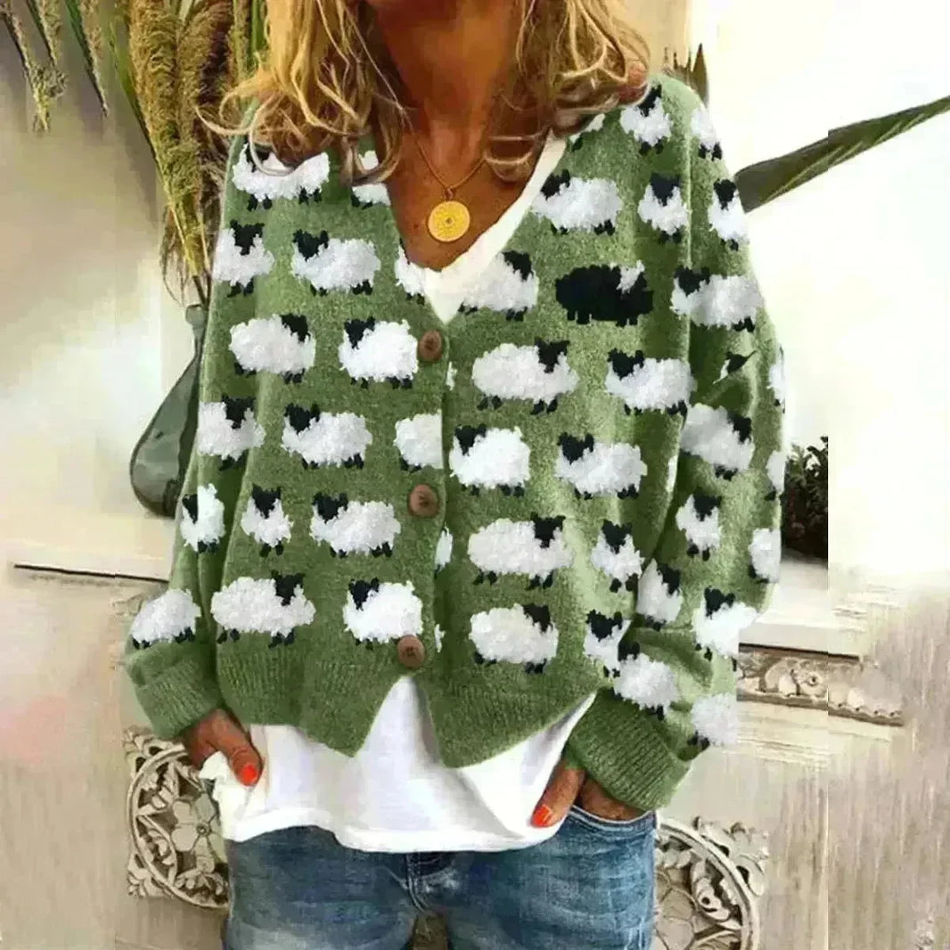New Christmas Abstract Printing Casual Cloak Coat Cardigan Sweater - EX-STOCK CANADA