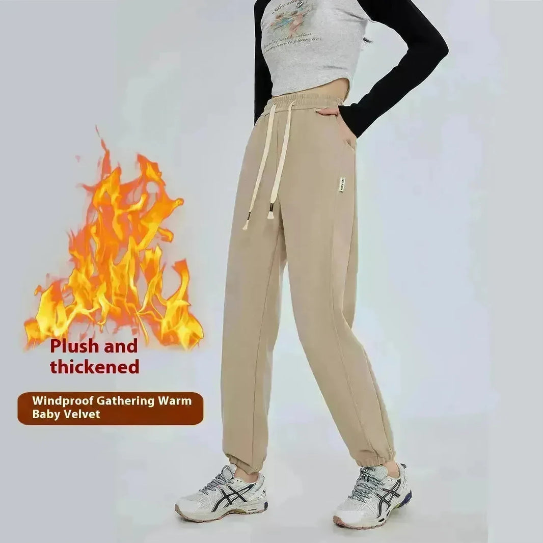 Fleece-lined Thickened Windproof Trousers Casual Pants For Women - EX-STOCK CANADA