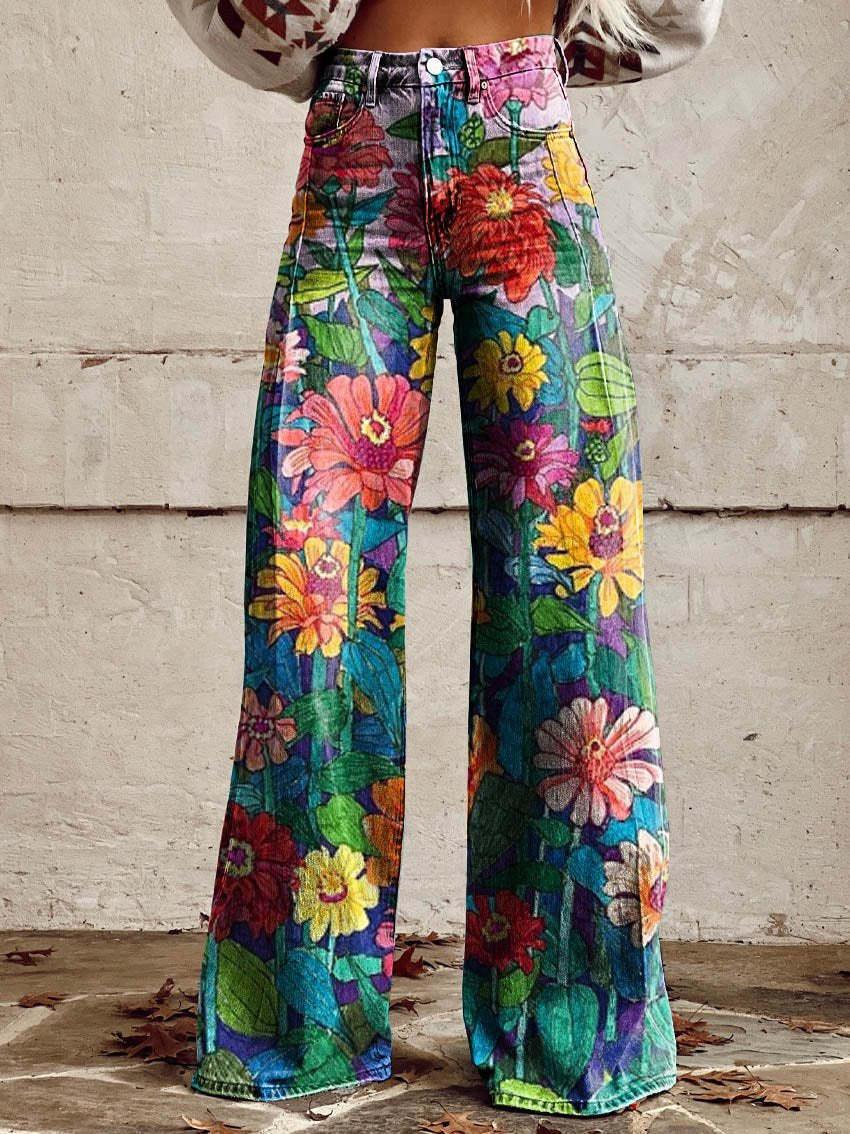 Plus-size Womens Casual Pants Lightweight Denim-look 