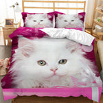 White Cute Cat Bedding Set Girl Ladies Bedroom Comfort Duvet Cover EX-STOCK Canada 