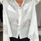 Letter Print Long Sleeve Shirt Fashion Commuter Style Lapel Shirt Women's Clothing - EX-STOCK CANADA