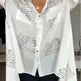 Letter Print Long Sleeve Shirt Fashion Commuter Style Lapel Shirt Women's Clothing - EX-STOCK CANADA
