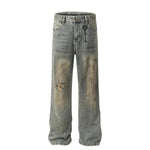 Hole Denim Men Trousers Heavy Industry Washing Jeans - EX-STOCK CANADA