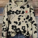 Women Fashion Spring And Autumn Plum Blossom Hooded Super Plus Size Loose-fitting Casual Pullover - EX-STOCK CANADA