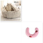 2 In 1 Dog And Cat Bed Pet Winter Bed Round Plush Warm Bed House Soft Long Plush Pets Bed Pet Products EX-STOCK Canada 