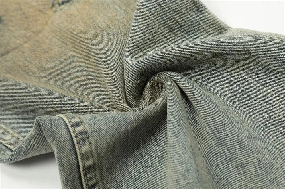 Hole Denim Men Trousers Heavy Industry Washing Jeans - EX-STOCK CANADA