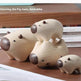 Wooden Capybara Stacking Figurines, Natural & Brown, 4-Piece Set 5