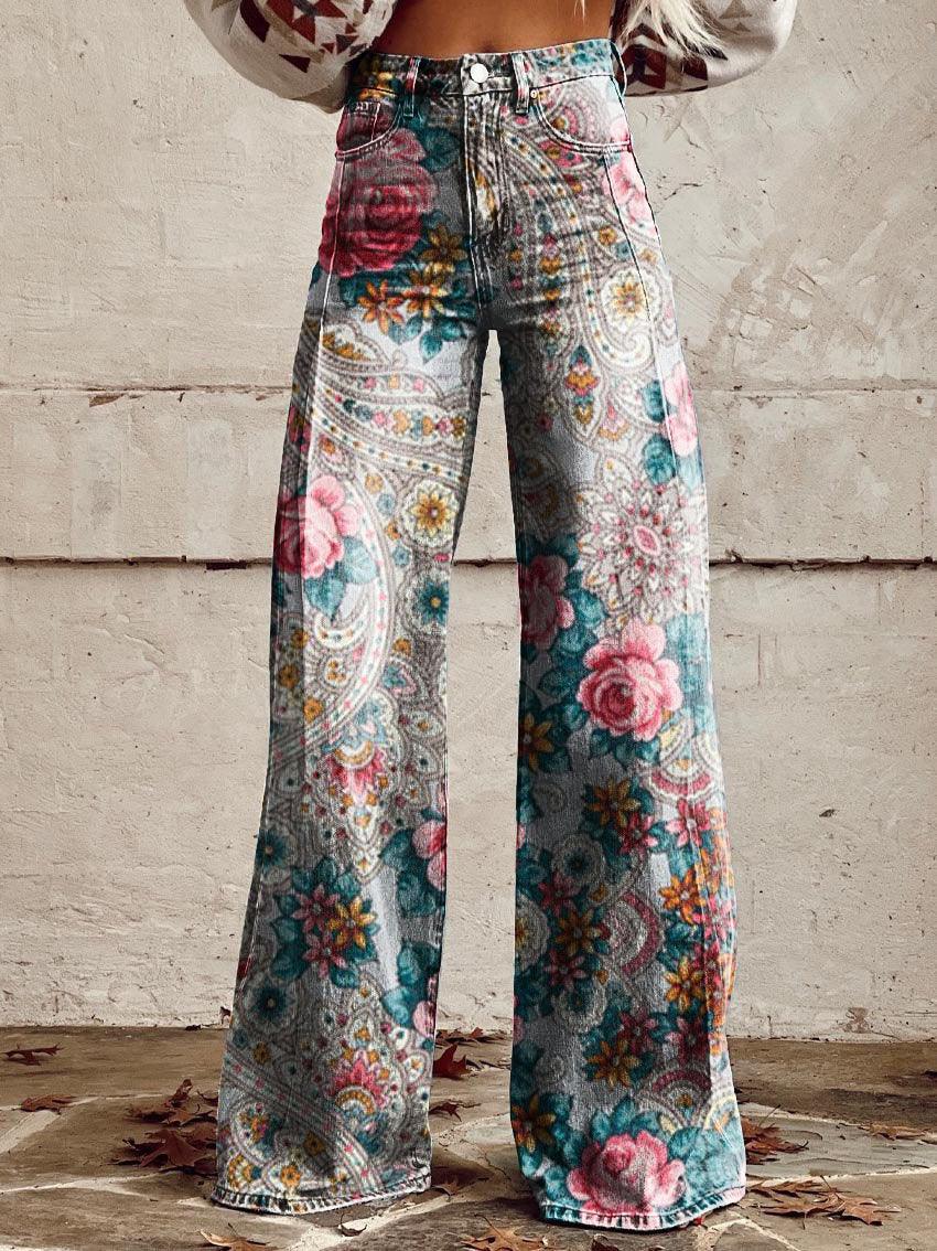 Plus-size Womens Casual Pants Lightweight Denim-look 