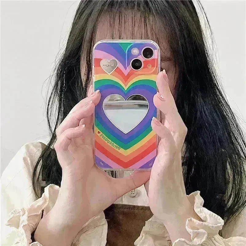 Rainbow Love Mirror Silicone Phone Case - EX-STOCK CANADA