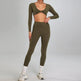 European And American High-intensity Sports Suit Outdoor Running Nude Feel Workout Clothes Slimming High Waist - EX-STOCK CANADA