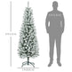 6ft Pencil Christmas Tree, Flocked Tree With 479 Branch Tips And Metal Base For Home, Indoor, Holiday EX-STOCK Canada 