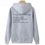 Everything Will Be Okay Loose Casual Men's And Women's Korean Version Loose Round Neck Top - EX-STOCK CANADA