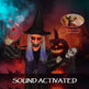 Animatronics Standing Witch, Voice-Activated Prop With Skull Staff & Flashing Eyes, Easy Setup Indoor, Orange EX-STOCK Canada 