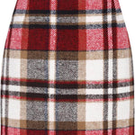 Women's High Waist Plaid Tight Pencil Wool Mini Skirt - EX-STOCK Canada