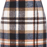 Women's High Waist Plaid Tight Pencil Wool Mini Skirt - EX-STOCK Canada