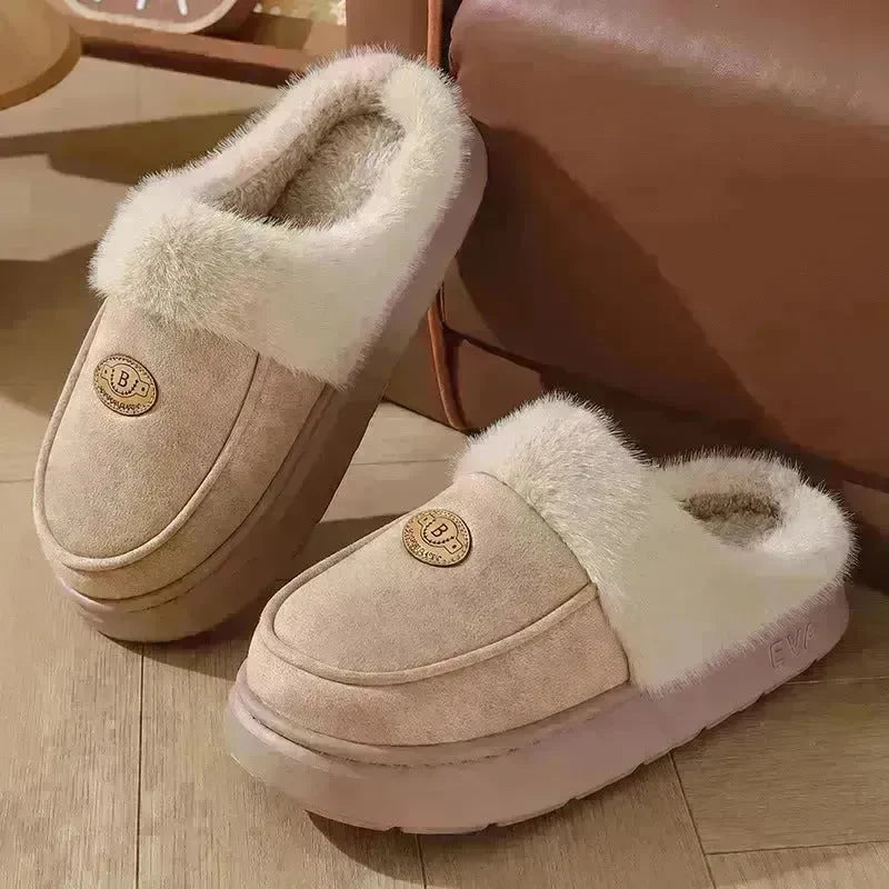 Winter Plush Slippers For Men Casual All-match Warm Suede House Shoes Indoor Non-slip Floor Bedroom Slipper - EX-STOCK CANADA