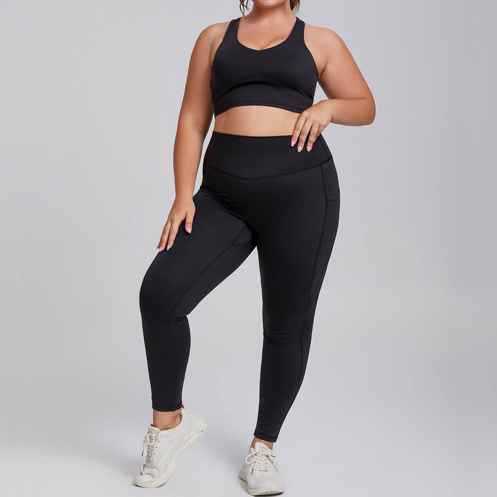 Plus Size Women Sports Workout Gym - Sleeveless Crop and Pant - EX-STOCK Canada