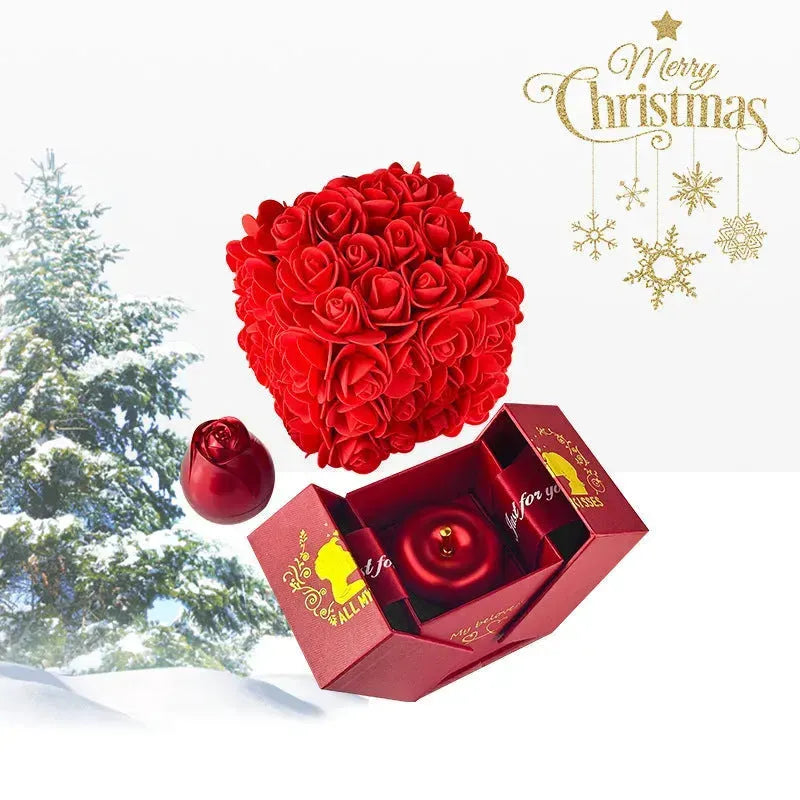 Valentines Day Gift Soap Rose Gift Box Crystal Pendant Necklace Eternal Flower Jewelry Box Set Wedding Birthday Gift For Girlfriend - EX-STOCK CANADA