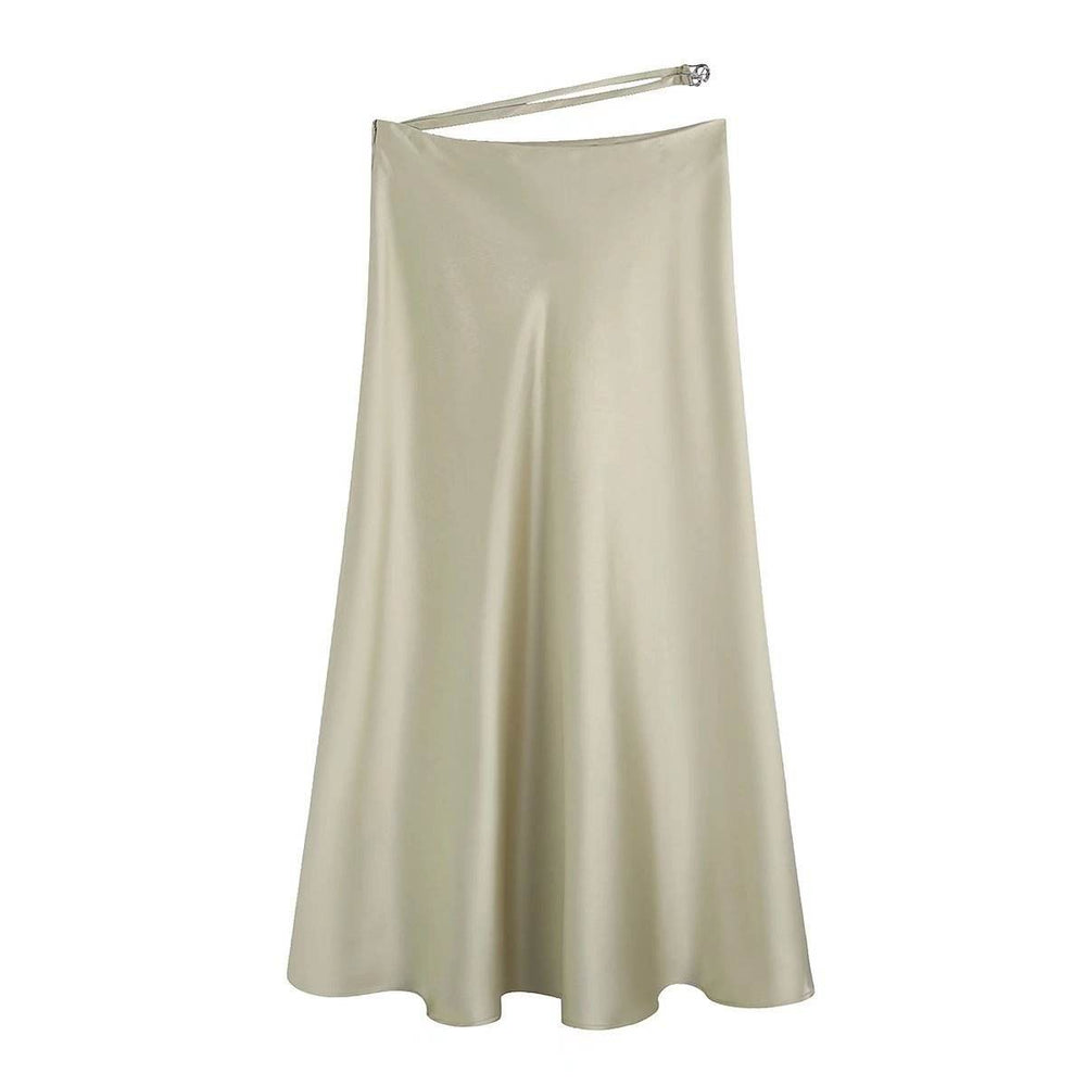High Waisted Midi Silk Satin Skirt - EX-STOCK Canada