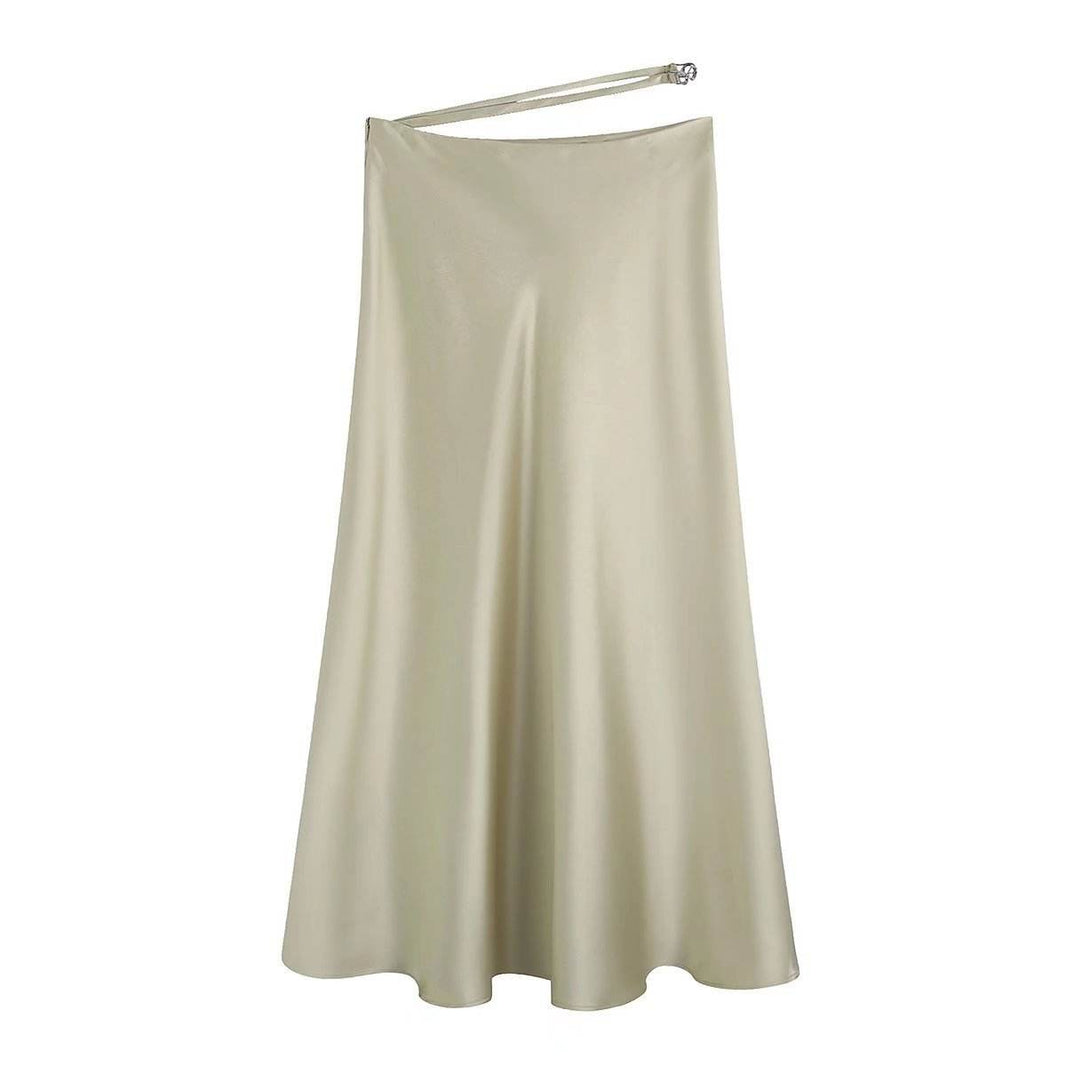 High Waisted Midi Silk Satin Skirt - EX-STOCK Canada