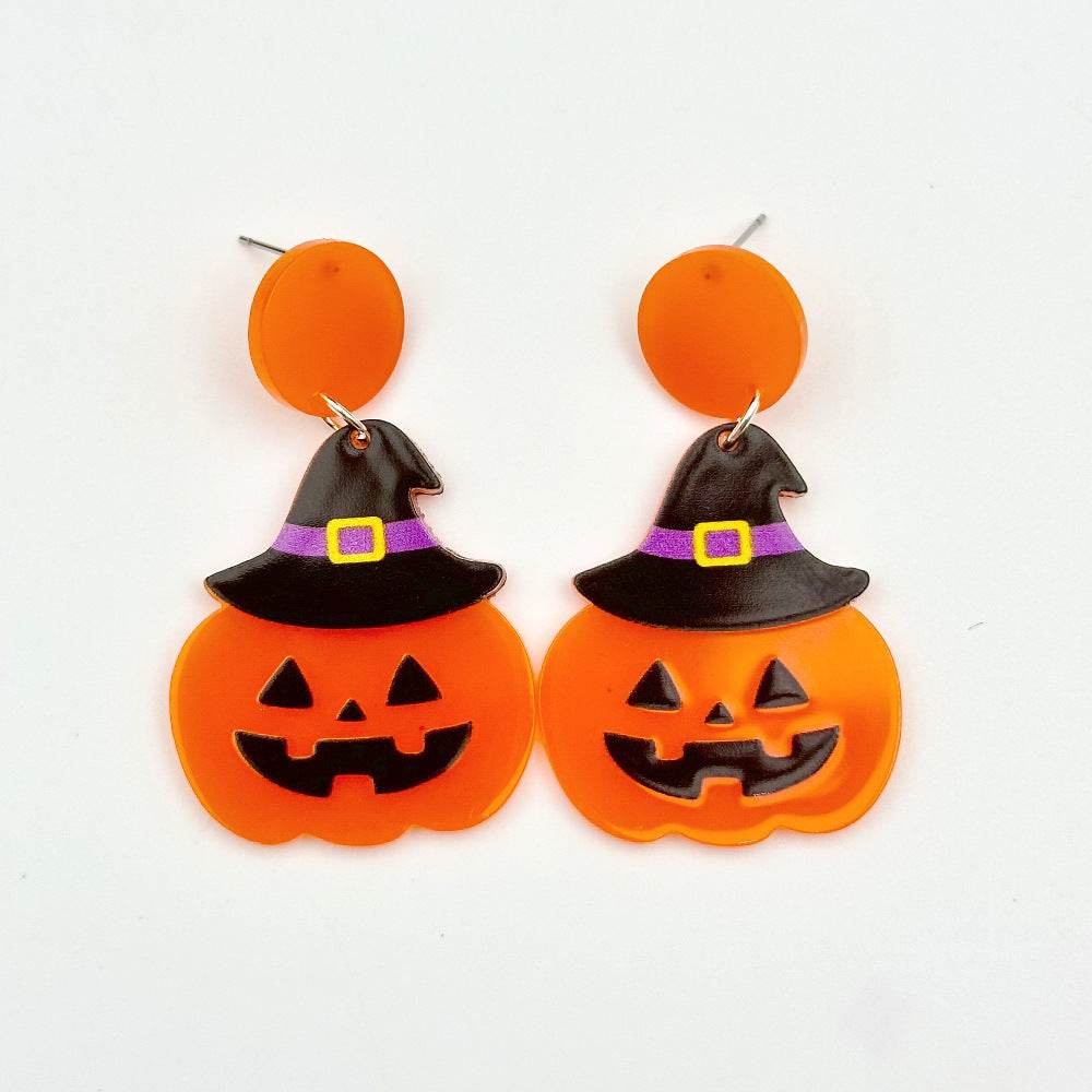 Halloween Day Ornament Colorful Ghost Eyes Funny Acrylic Earrings For Women - EX-STOCK Canada