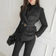 Formal Business Women Set New Striped Blazer Slim Pant suit 2pcs - EX-STOCK CANADA