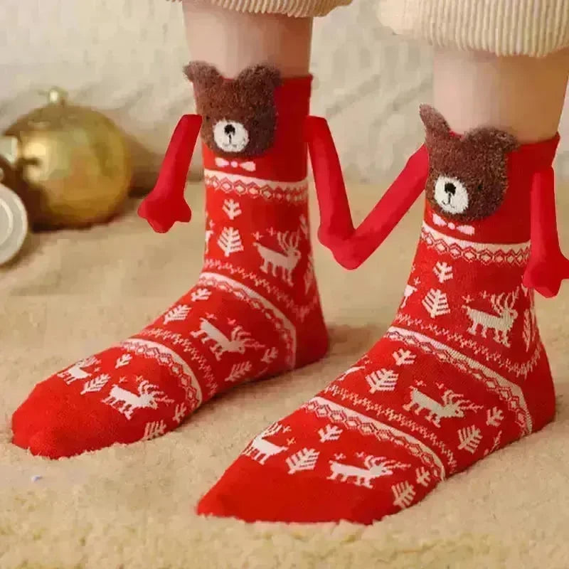 Christmas Stockings Autumn Winter Cotton Magnet Lodestone Hand Tube Socks - EX-STOCK CANADA