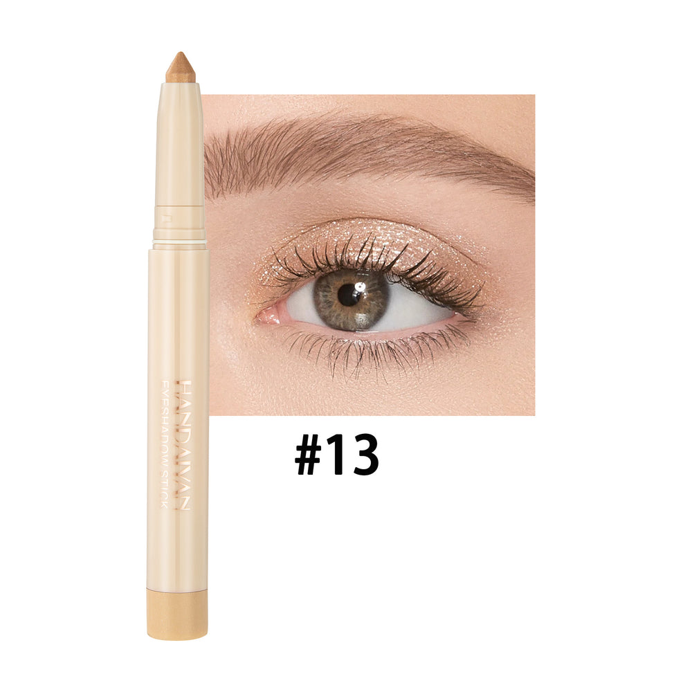 Eyebrow pencil with an eye close-up showing application on a white background