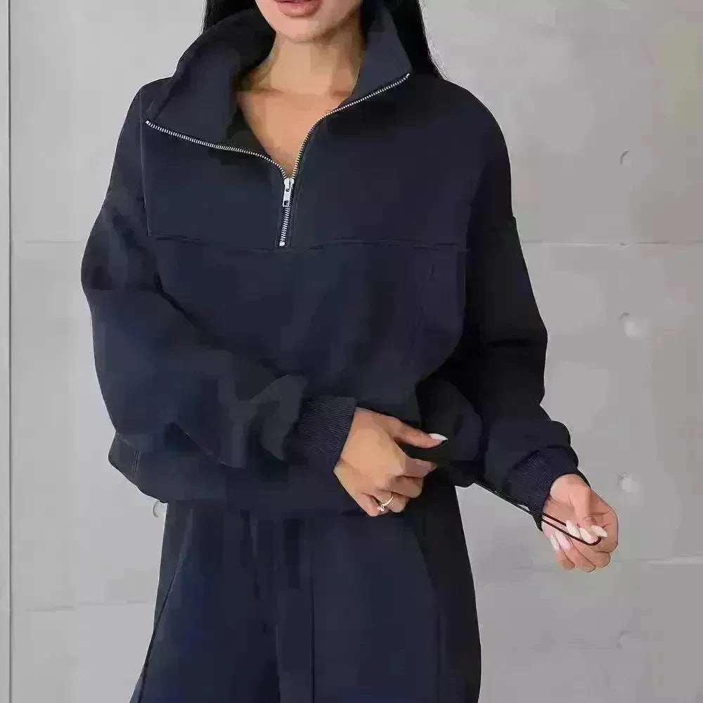 Y2K Winter Jogging Women Two Piece Set Female Zipper Coat Casual Pants Tracksuit Autumn Jacket Fashion Contrast Sport Wear Set - EX-STOCK CANADA