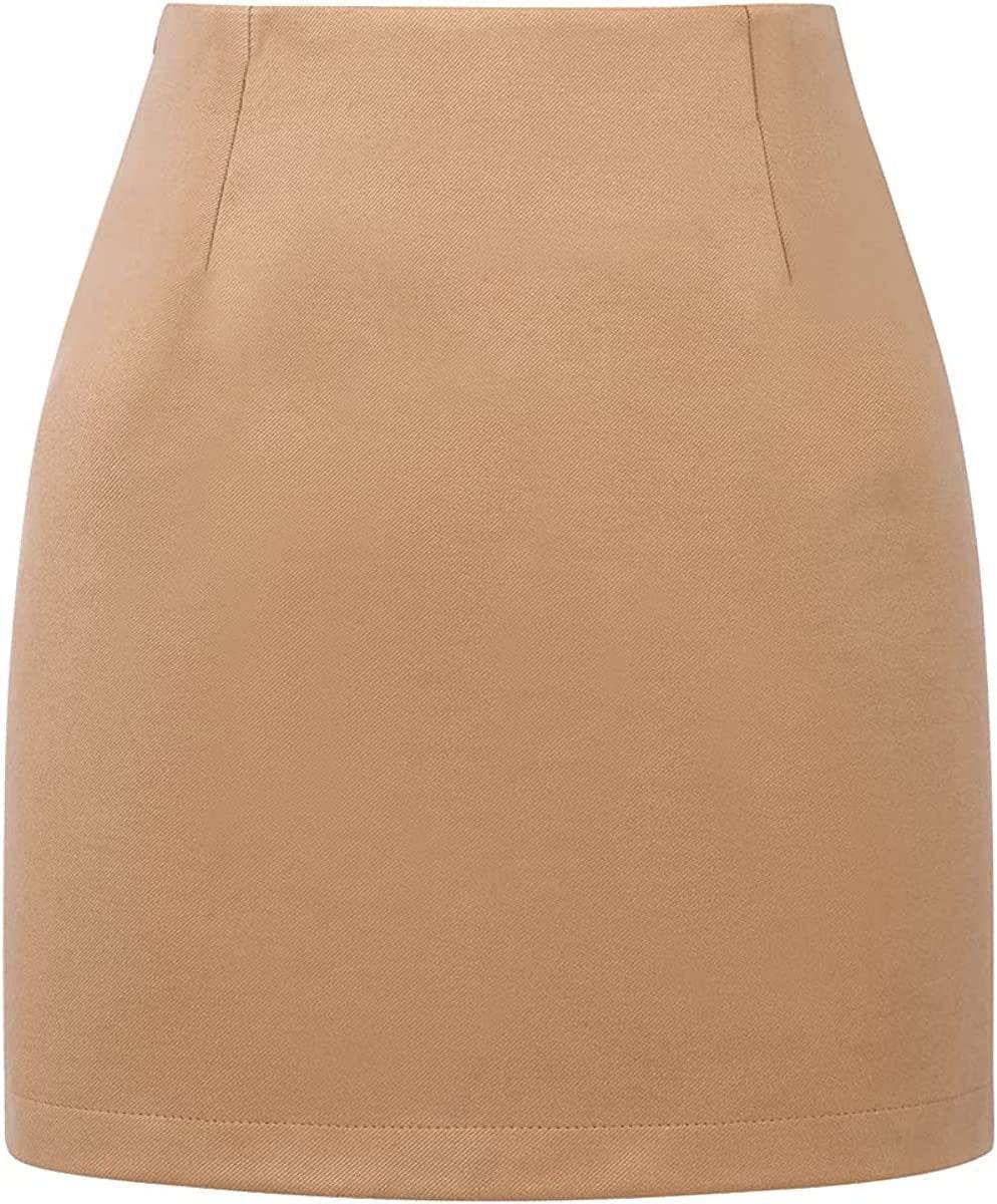 Women's High Waist Plaid Tight Pencil Wool Mini Skirt - EX-STOCK Canada