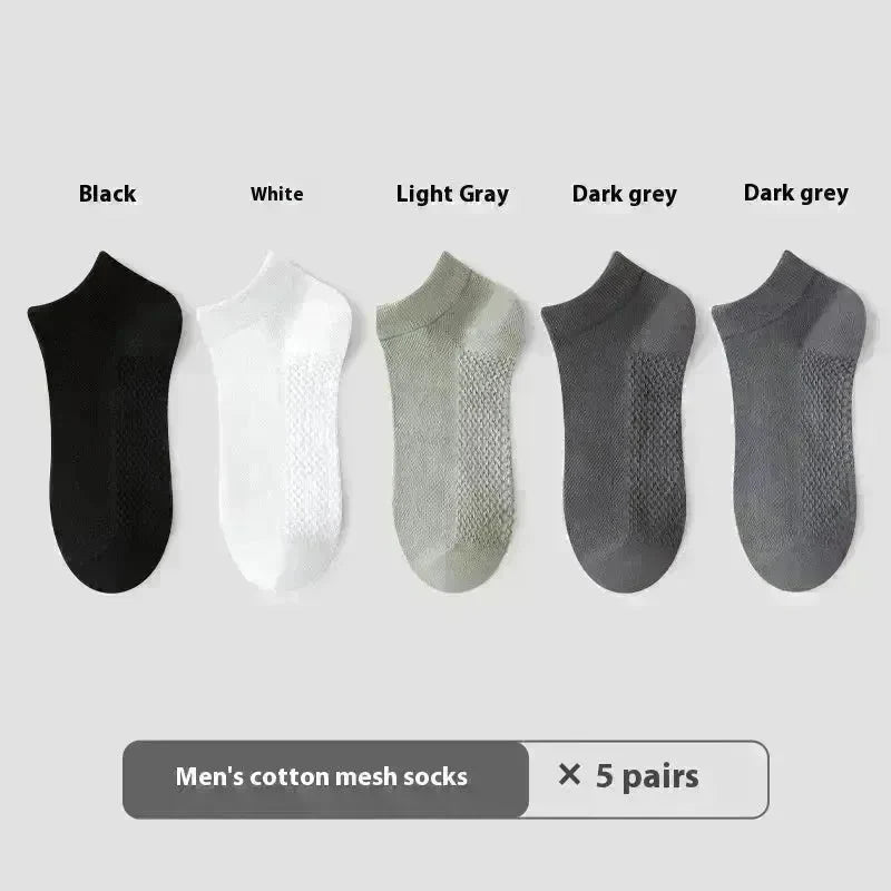 Cotton Anti-Pilling Ankle socks absorbing Invisible Tight Mesh Boat Socks - EX-STOCK CANADA